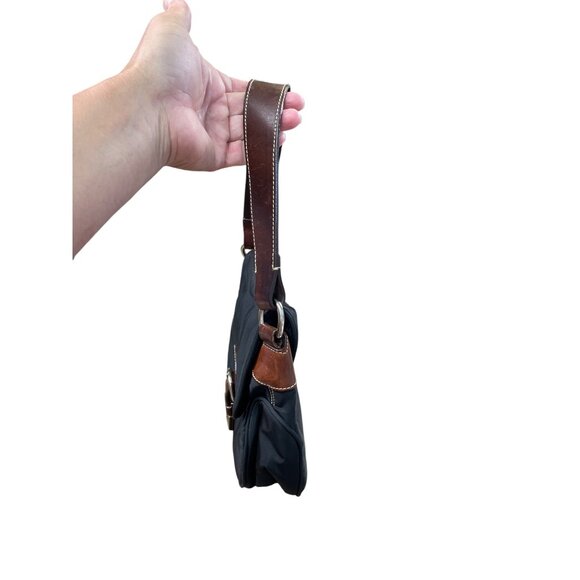 Dooney Bourke womans Black Brown Canvas Leather Handbag SKU 8761 - Picture 13 of 16